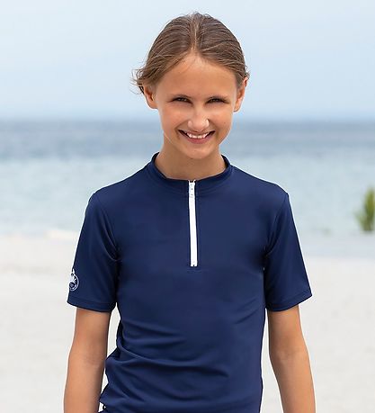 Petit Crabe Badebluse k/æ - Max - UV50+ - Navy