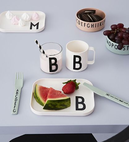 Design Letters Skål - 3-pak - Grøn/Hvid/Grå m. Bogstaver