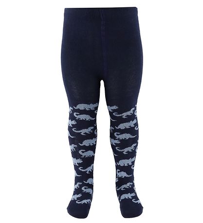 Minymo Strømpebukser - Navy m. Dinosaurer