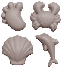 Scrunch Sandforme - 4 stk - Silikone - 6,5-10,5 cm - Grå