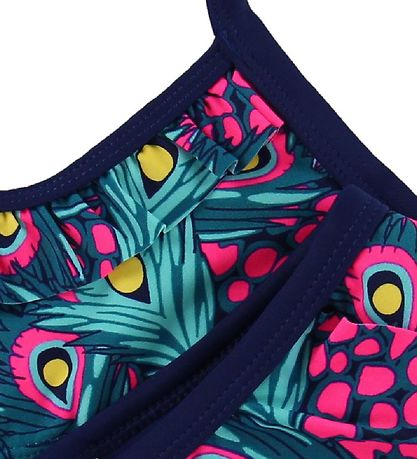 Color Kids Bikini - Tracy - Navy/Pink m. Påfuglefjer