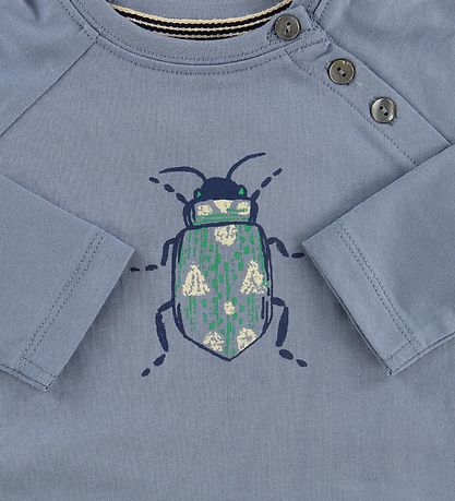 Noa Noa miniature Bluse - Støvet Blå m. Bille