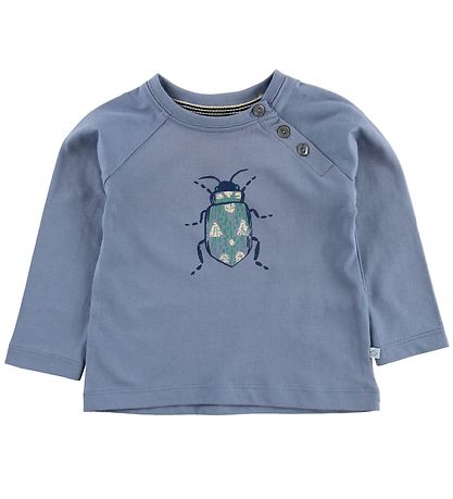 Noa Noa miniature Bluse - Støvet Blå m. Bille