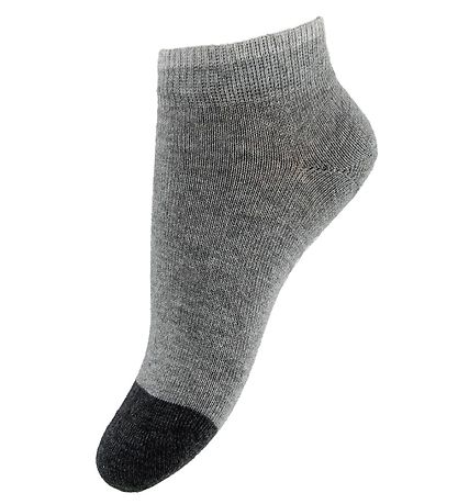 Tommy Hilfiger Ankelstrømper - 2-pak - Stripe - Gråmeleret/Sort