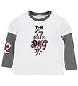 Dolce & Gabbana Bluse - Millennials - Hvid/Grå m. Print/Patches