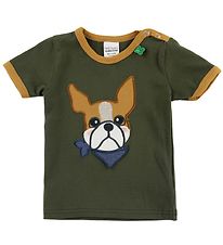 Freds World T-shirt - Armygrøn m. Bulldog