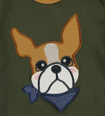 Freds World T-shirt - Armygrøn m. Bulldog