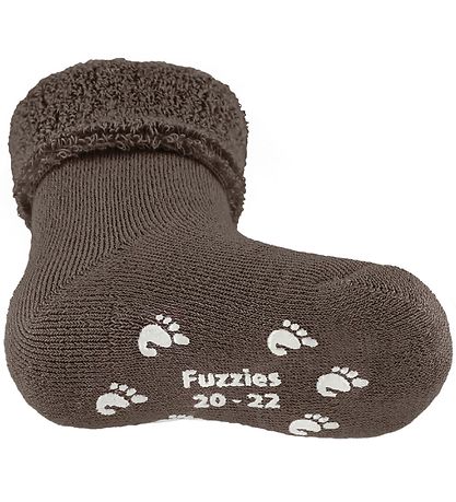Fuzzies Gåstrømper m. Antiskrid - Valnød