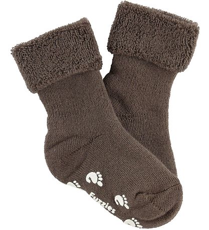 Fuzzies Gåstrømper m. Antiskrid - Valnød