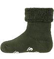 Fuzzies Gåstrømper m. Antiskrid - Armygrøn