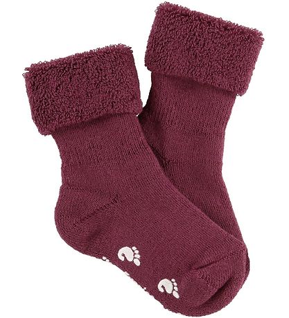 Fuzzies Gåstrømper m. Antiskrid - Bordeaux