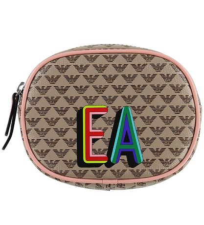 Emporio Armani Bæltetaske - Ecru/Lyserød m. Logo
