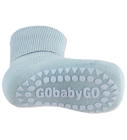 GoBabyGo Skridsikre Strømper - Bambus - Sky Blue