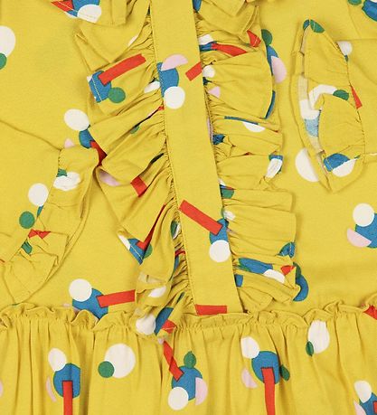 Stella McCartney Kids Kjole - Viskose - Gul m. Mønster
