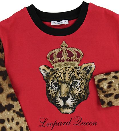 Dolce & Gabbana Bluse - Animal - Rød/Leopard