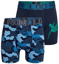Ronaldo Boxershorts - 2-pak - Blå/Navy m. Print