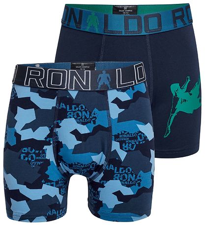 Ronaldo Boxershorts - 2-pak - Blå/Navy m. Print