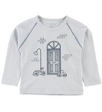 Fixoni Bluse - Joy - Lyseblå m. Biler