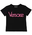 Versace T-shirt - Sort/Neonpink m. Tekst