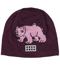 LEGO® Duplo Hat - Wool/Cotton - LWAustin - Bordeaux w. Rose Pola
