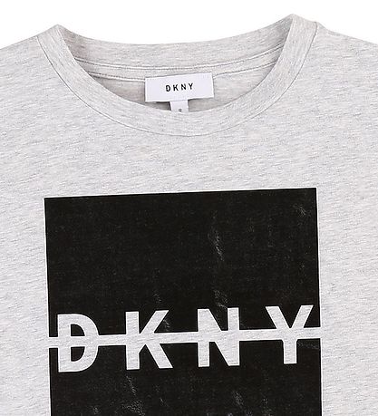 DKNY T-shirt - Gråmeleret/Sort m. Logo