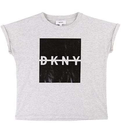 DKNY T-shirt - Gråmeleret/Sort m. Logo