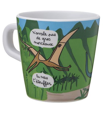 Petit Jour Paris Kop - Melamin - Grøn m. Dinosaur