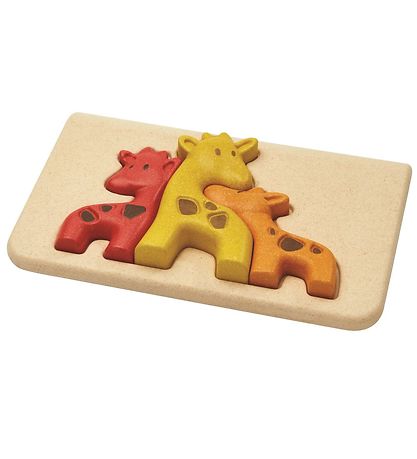 PlanToys Giraf Puslespil - Natur/Gul/Orange/Rød