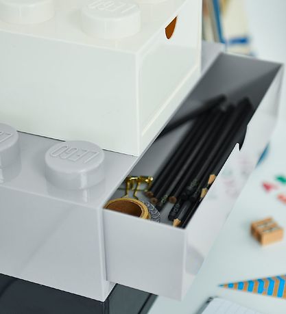 LEGO® Storage Opbevaringsskuffe - 8 Knopper - 31x15x9 - Grå