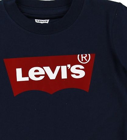 Levis T-shirt - Batwing - Navy m. Logo