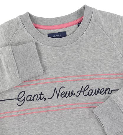 GANT Sweatshirt - Gant Script - Gråmeleret