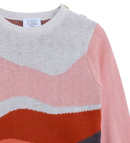 Hust and Claire Bluse - Strik - Poula - Rosa m. Striber