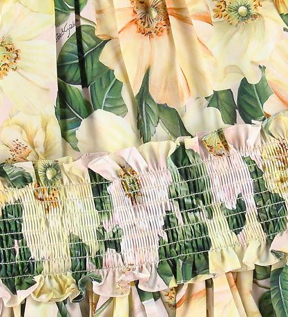 Dolce & Gabbana Kjole - Power Pastel - Gul m. Blomster