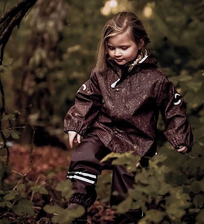 Mikk-Line Regntøj m. Fleece - Fudge m. Blomsterprint