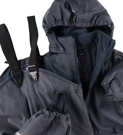 CeLaVi Regntøj m. Seler/Fleece - Recycle PU - Dark Navy