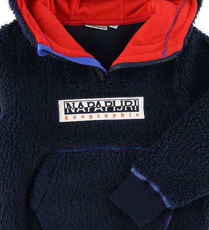 Napapijri Fleecetrøje - Teide 1 - Blue Marine m. Rød