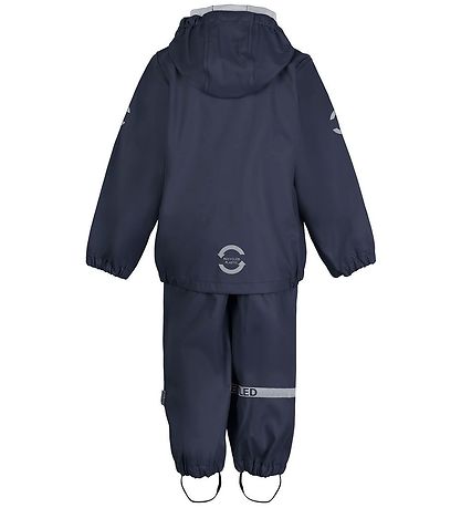 Mikk-Line Regntøj m. Seler - PU - Recycled - Blue Nights