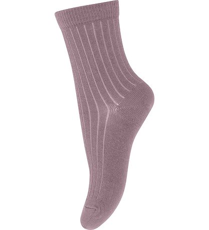 MP Strømper - Uld - Rib - Dark Purple Dove