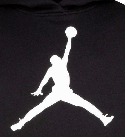 Jordan Hættetrøje - Cropped - Jumpman Core - Sort m. Hvid
