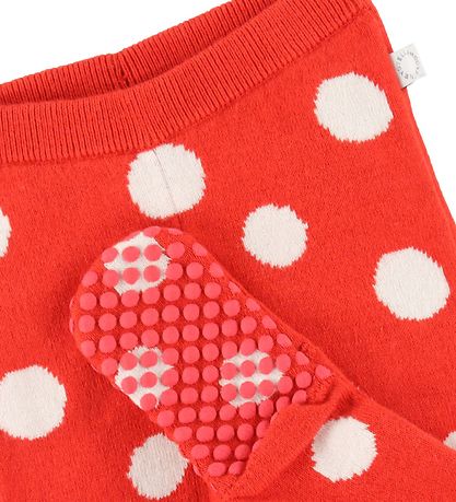 Stella McCartney Kids Leggings m/f - Strik - Rød m. Prikker