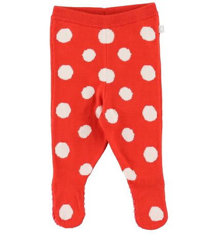 Stella McCartney Kids Leggings m/f - Strik - Rød m. Prikker