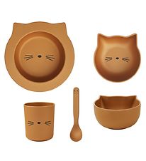 Liewood Spisesæt - Joana - 4 Dele - Cat Golden Caramel