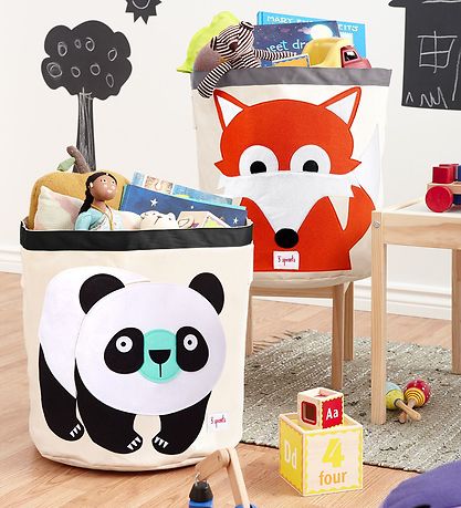 3 Sprouts Opbevaringskurv - 44,5x43 - Panda