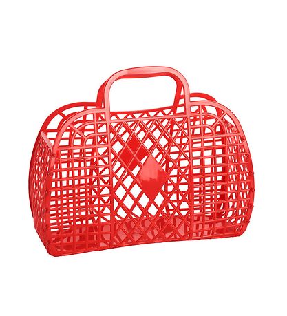 Sun Jellies Mini Foldekurv - 15x6x13 cm - Retro - Rød