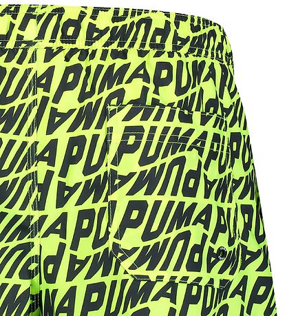 Puma Badeshorts - Neongul m. Print
