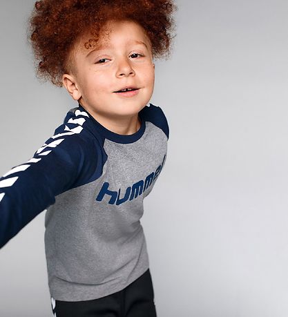 Hummel Bluse - hmlBoys - Navy/Gråmeleret