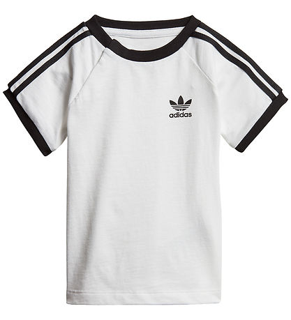 adidas Originals T-shirt - 3 Stripes - Hvid m. Logo