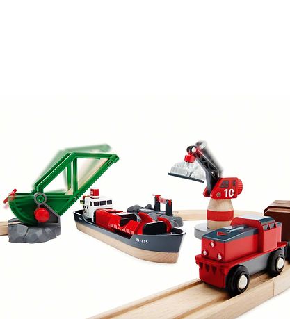 BRIO Togbane Havnesæt - 16 dele - Rød 33061