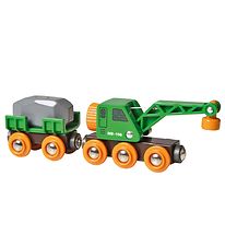 BRIO World Togvogn m. Kran - Grøn 33698