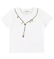 Dolce & Gabbana T-shirt - Hvid m. Krystaller